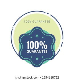 100% GUARANTEED LABEL , Guaranteed tags badge, guaranteed label