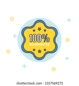 100% GUARANTEED LABEL , Guaranteed tags badge, guaranteed label