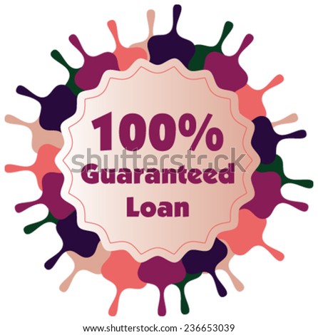 100% guaranteed loan vector label or badge isolated on white background. One hundred percent guarantee rent label assuring rent for the property or object.