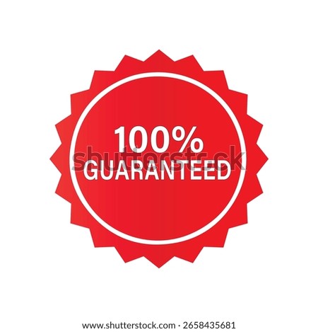 100% Guaranteed Red Badge Vector for Product Trust