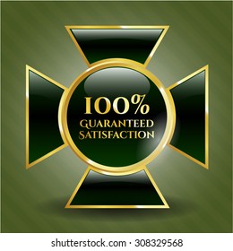 100% Guaranteed Satisfaction gold shiny emblem