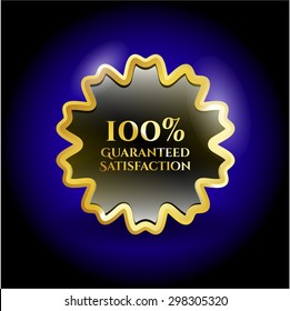 Emblema brillante de satisfacción garantizada al 100%