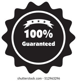 100% Guaranteed vector sign illustration label