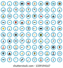 100 guard center icons set in flat style for any design vector illustration
