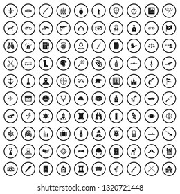 100 guns icons set in simple style for any design vector illustration