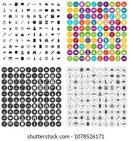 100 guns icons set vector in 4 variant for any web design isolated on white