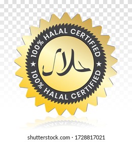 100% Halal certified food product sticker labels for apps or websites