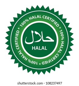 100% Halal Certified Product Label.