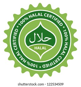 100% Halal Certified Product Label.