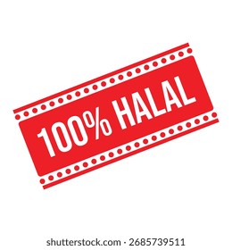 Ilustración vectorial de sello 100% Halal