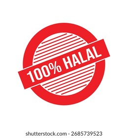 100% Halal Stamp Seal Vektorgrafik