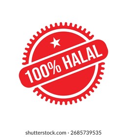 100% Halal Stamp Seal Vektorgrafik