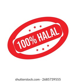 Ilustração do vetor do selo halal 100%