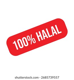 Ilustración vectorial de sello 100% Halal
