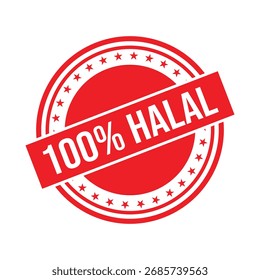 100% Halal Stamp Seal Vektorgrafik