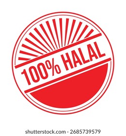 Ilustración vectorial de sello 100% Halal