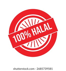 Ilustración vectorial de sello 100% Halal