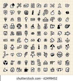 100 hand draw  web icon