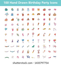100 Hand Drawn Birthday Elements