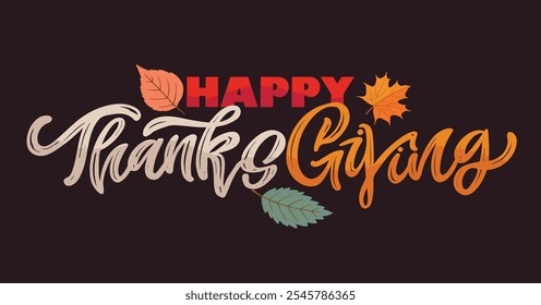 100% hand drawn doodle vector file. Lettering thanksgiving. Give thanks. Lettering for t-shirt design, mug print, bag print, clothes fashion. 