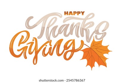 100% hand drawn doodle vector file. Lettering thanksgiving. Give thanks. Lettering for t-shirt design, mug print, bag print, clothes fashion. 