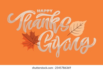 100% hand drawn doodle vector file. Lettering thanksgiving. Give thanks. Lettering for t-shirt design, mug print, bag print, clothes fashion. 