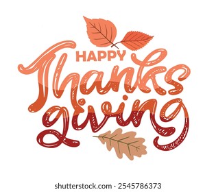 100% hand drawn doodle vector file. Lettering thanksgiving. Give thanks. Lettering for t-shirt design, mug print, bag print, clothes fashion. 