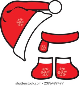 100% Hand drawn vector image featuring Christmas Santa costumes. Ideal for presentations, graphics, video editing, and more. Add cuteness to your holidays! 🎅🎄