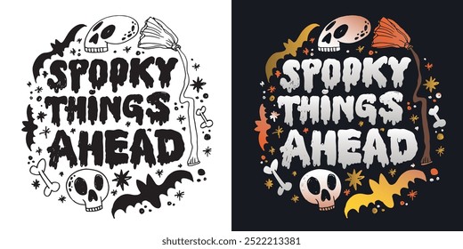 Imagen de Vector 100% dibujado a mano. Feliz Halloween. Linda cita de letras de doodle dibujadas a mano. Letras para el diseño de la camiseta, impresión de la taza, impresión del bolso, moda de la ropa. 