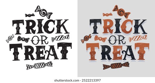 Imagen de Vector 100% dibujado a mano. Feliz Halloween. Linda cita de letras de doodle dibujadas a mano. Letras para el diseño de la camiseta, impresión de la taza, impresión del bolso, moda de la ropa. 