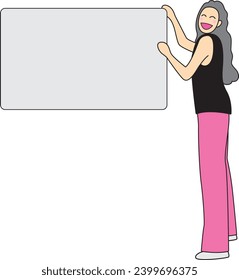 100% Hand-drawn picture featuring a Person pointing to a signboard. Ideal for presentations, video editing, graphics. Add a personal touch to your visual content with this unique illustration