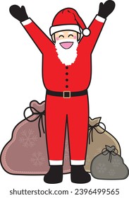 100% Hand-drawn vector of Santa Claus, perfect for crafting delightful content like presentations, graphics, video editing, and more. Add holiday cuteness to your creations! 🎅✨