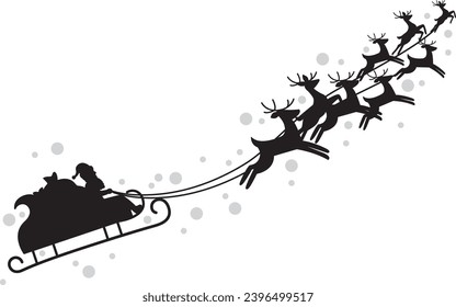 100% Hand-drawn vector of Santa riding a reindeer. Ideal for presentations, graphics, video editing. Add holiday cuteness! 🎅🦌