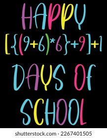 100 Happy days of school t-shirt design