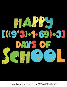 100 Happy days of school t-shirt design