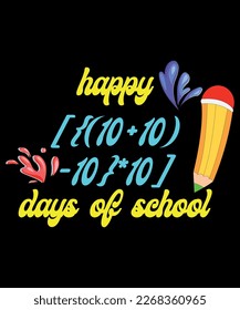 100 Happy days of school t-shirt design