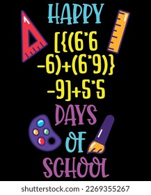 100 Happy days of school t-shirt design