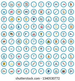 100 hardware store icons set. Cartoon illustration of 100 hardware store vector icons isolated on white background