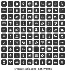100 harmony icons set in black color isolated vector illustration