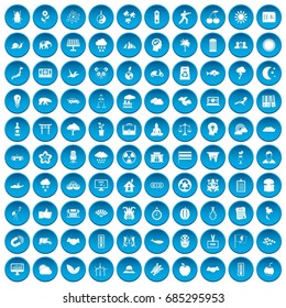 100 harmony icons set blue