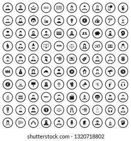 100 headhunter icons set in simple style for any design vector illustration