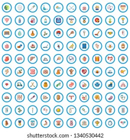 100 health icons set in cartoon style for any design vector illustration