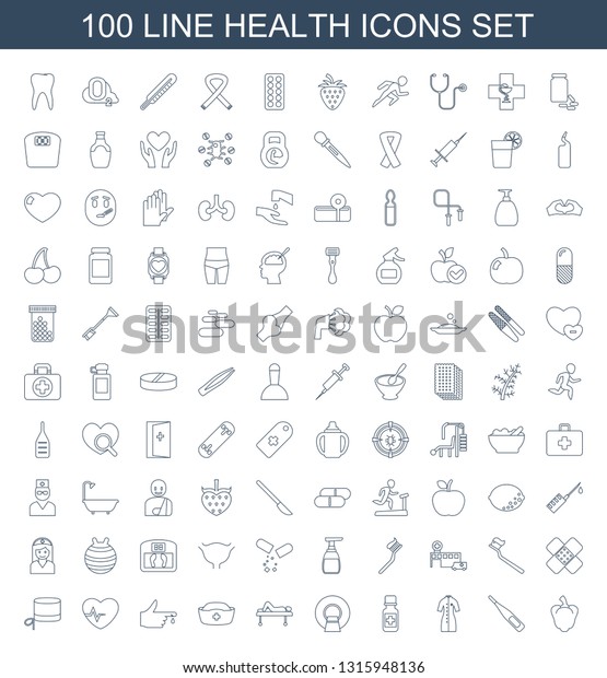 100 Health Icons Trendy Health Icons Stock Vector Royalty Free