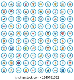 100 healthy person icons set. Cartoon illustration of 100 healthy person vector icons isolated on white background