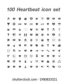 100 vector conjunto de iconos de latido