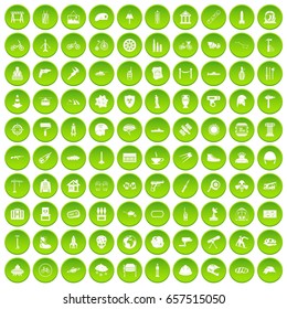 100 helmet icons set green circle isolated on white background vector illustration