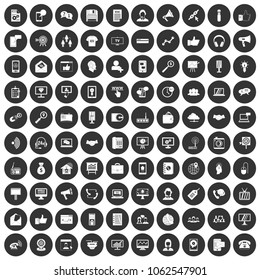 100 help desk icons set in simple style white on black circle color isolated on white background vector illustration