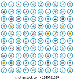 100 help icons set. Cartoon illustration of 100 help vector icons isolated on white background