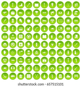 100 help icons set green circle isolated on white background vector illustration