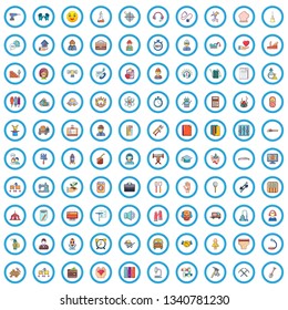 100 helper icons set. Cartoon illustration of 100 helper vector icons isolated on white background